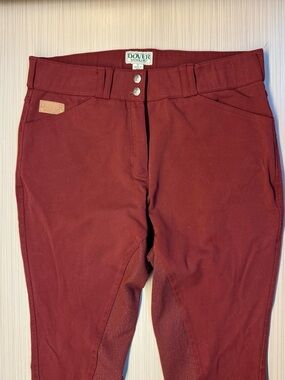 Dover Saddlery Burgundy Maroon Riding Equestrian Breeches
